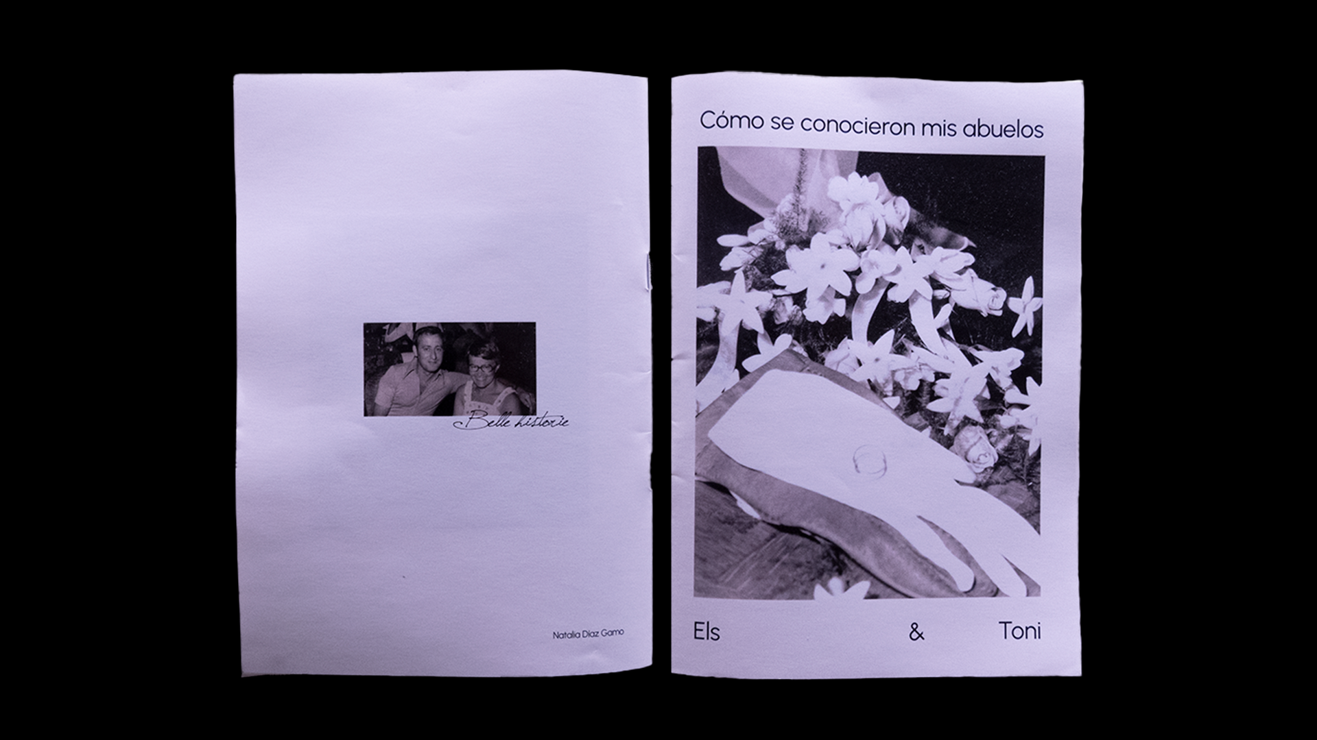 Portada y reverso del proyecto Cómo se conocieron mis abuelos