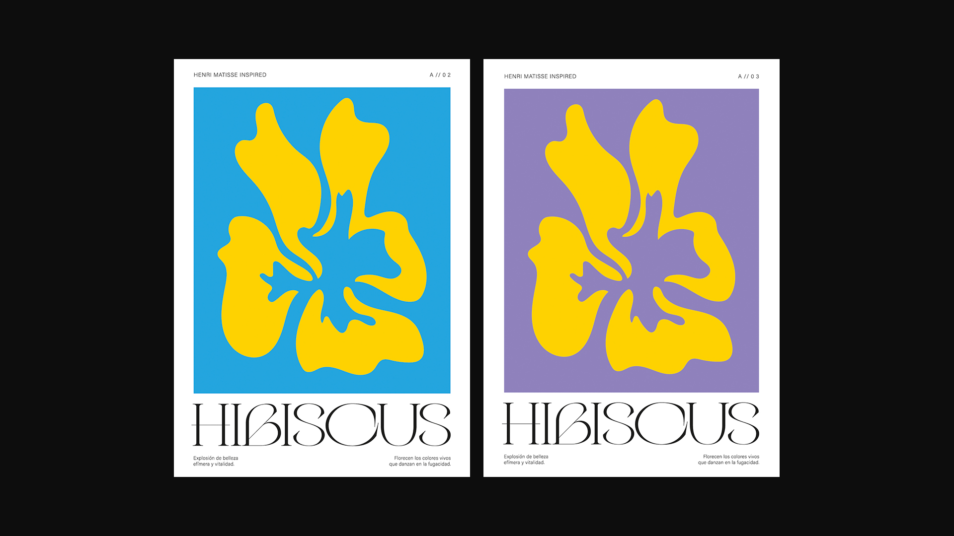 Carteles de hibiscus con inspiración de Henri Matisse